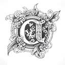 3 letters C for: collected and commited passionate tattoo design idea