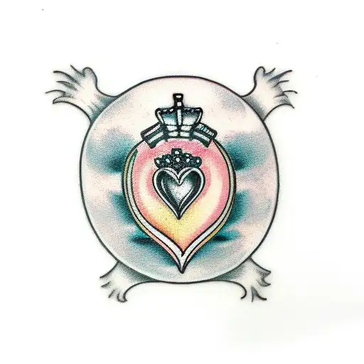 claddagh ring Easter lily tattoo design idea