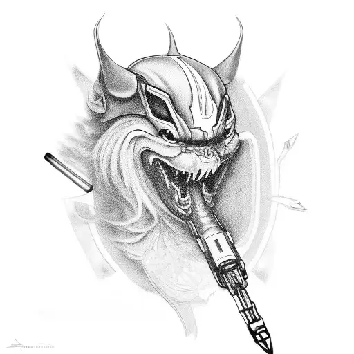 A black-grey tattoo featuring a Honda Stepwgn RG 1 with intricate mechanical details tattoo design idea