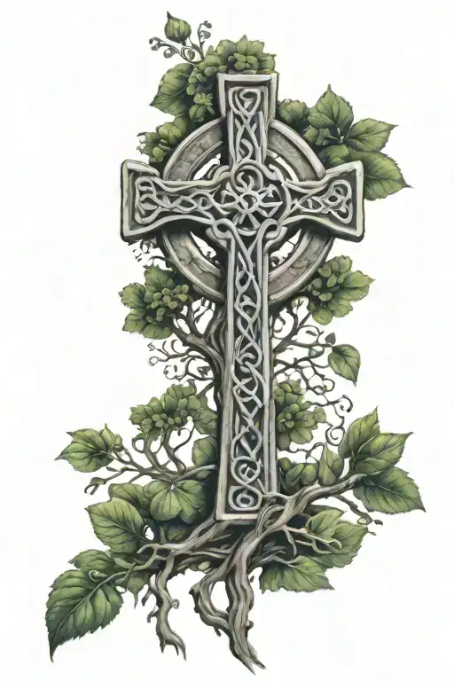 Celtic cross, tree of life, tattoo design idea