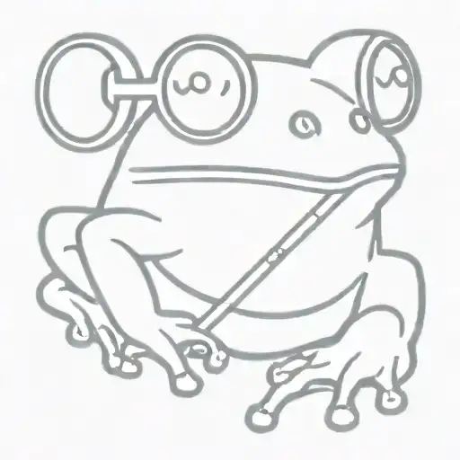 frog, frog in glasses,  cigarette in mouth of a frog tattoo design idea