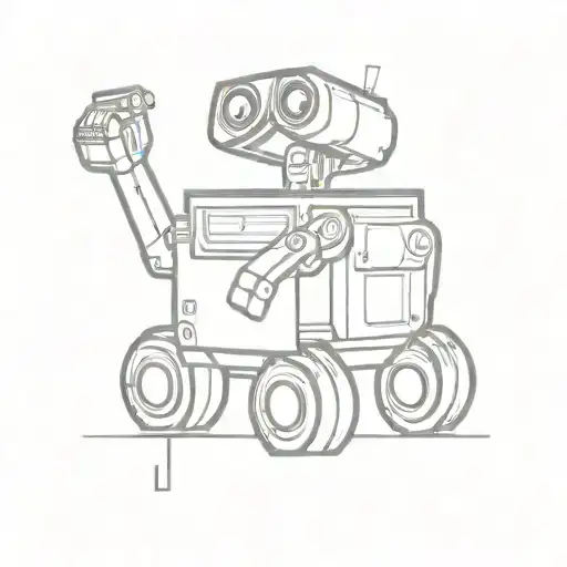 minimal wall-e tattoo design idea