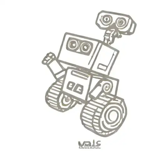 minimal wall-e tattoo design idea