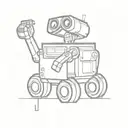 minimal wall-e tattoo design idea