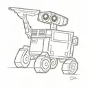 minimal wall-e tattoo design idea