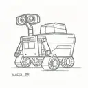 minimal wall-e tattoo design idea