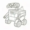 minimal wall-e tattoo design idea