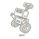 minimal wall-e tattoo design idea