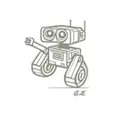 minimal wall-e tattoo design idea