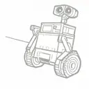 minimal wall-e tattoo design idea