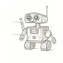 minimal wall-e tattoo design idea