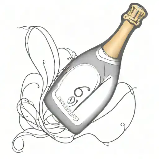 opening of a  champagne bottle tattoo design idea