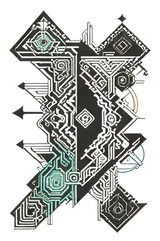 tribal pattern that incorporates the following achievements: survive cancer, move to USA, swim from Alcatraz tattoo design idea