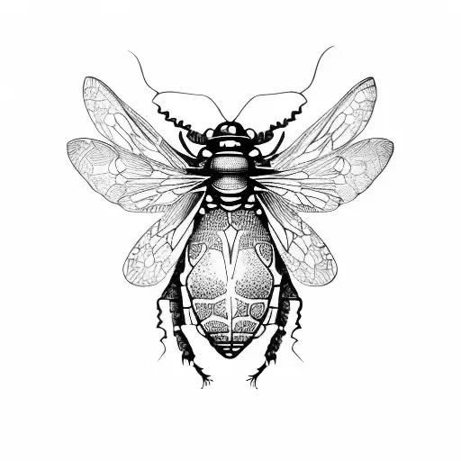 cicada tattoo design idea