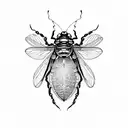 cicada and mantra tattoo design idea