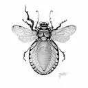 cicada and mantra tattoo design idea