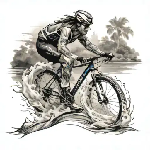 swim bike run tattoo design idea