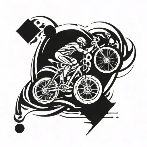 swim bike run tattoo design idea