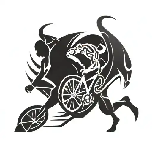 Triathlon running  tattoo design idea