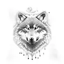 wolf trees moon tattoo design idea