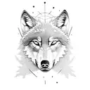 wolf trees moon tattoo design idea
