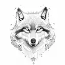 wolf trees moon tattoo design idea