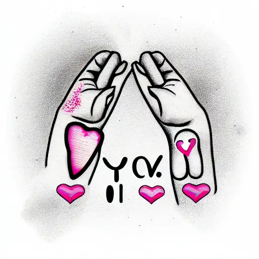i love you (thumb, finger & pinky) family tattoo tattoo design idea