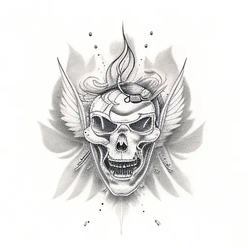 philosophy with falling angel tattoo design idea