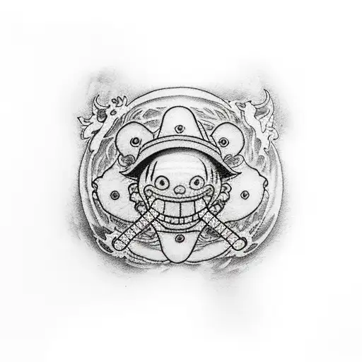 luffy One Piece tattoo design idea