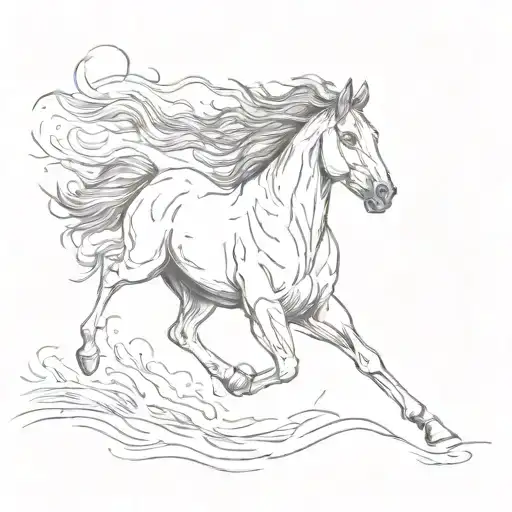 wild horse bucking no rider  tattoo design idea