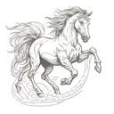 wild horse bucking no rider  tattoo design idea
