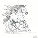 wild horse bucking no rider  tattoo design idea