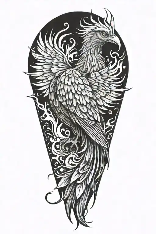 Pheonix bird tattoo design idea