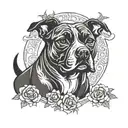 my Staffy as a spirit guide like from coco  tattoo design idea