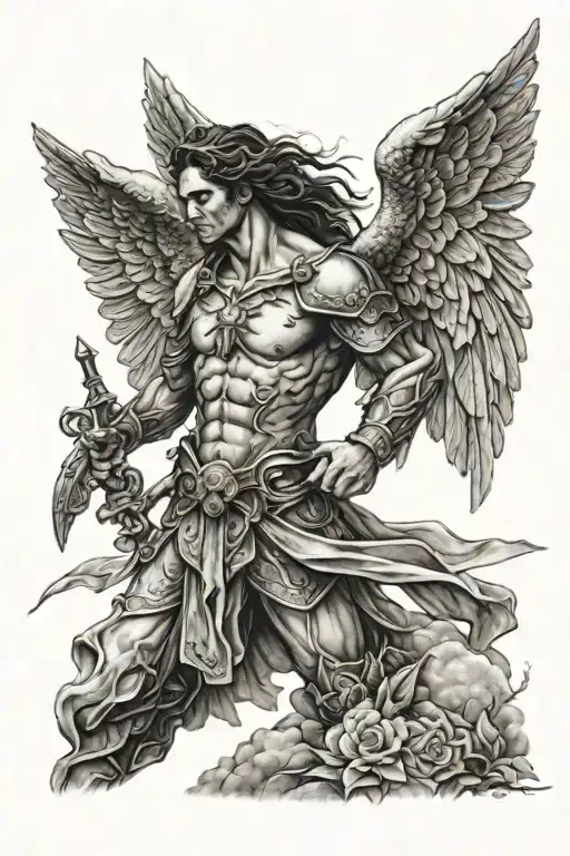 arch angel Michael tattoo design idea