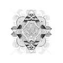 dicipline Strength Courage geometric patterns tattoo design idea