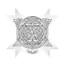 dicipline Strength Courage geometric patterns tattoo design idea