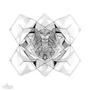 dicipline Strength Courage geometric patterns tattoo design idea
