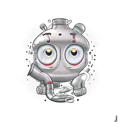 90's cartoon leg sleeve  tattoo design idea