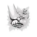 90's cartoon leg sleeve  tattoo design idea