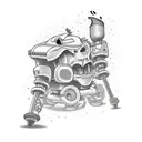 90's cartoon leg sleeve  tattoo design idea