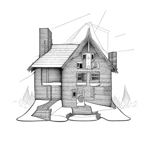i built you a house from a broken home tattoo design idea