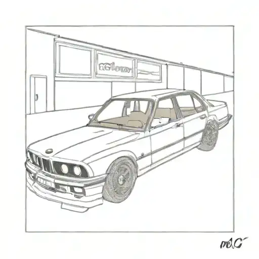 bmw e34 tattoo design idea