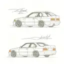 bmw e34 drift car tattoo design idea