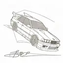 bmw e34 drift car tattoo design idea
