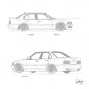 bmw e34 drift car tattoo design idea