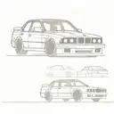 bmw e34 drift car tattoo design idea