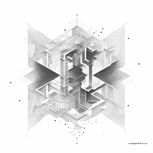 A Coldplay lyric written in architectural typography tattoo design idea