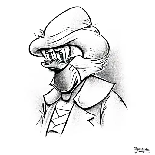 Scrooge Mcduck Gangster tattoo design idea