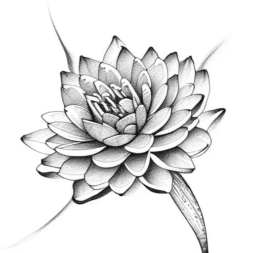 carnation water lily stars tattoo design idea